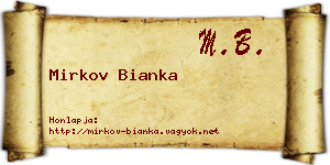 Mirkov Bianka névjegykártya